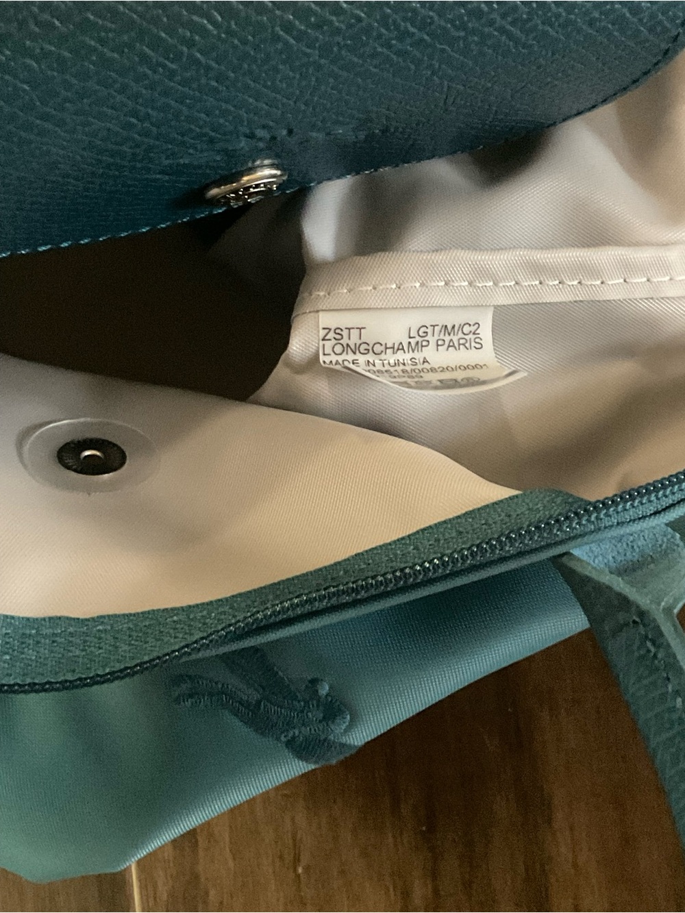 Longchamp Le Pliage Green Collection Small Recycled Canvas Peacock Blue - Picture 7 of 11